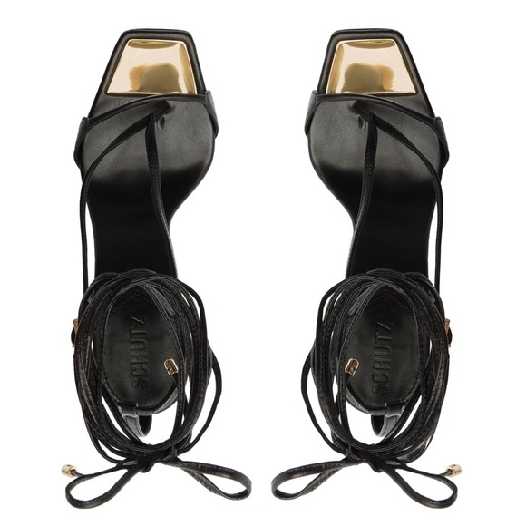 Schutz Vikki Black Strappy Heel - Picture 3 of 7